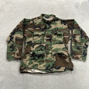 Propper Utility Jacket Men Medium Camo Green Button Comfort Is a Slow Death